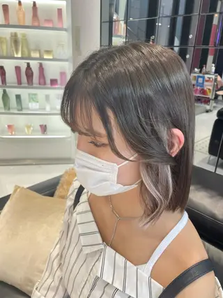 ショート カラー ヘアアレンジ 🎀透明感カラー 韓国ヘア🎀mahoのヘアスタイル