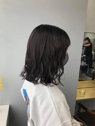 ミディアム パーマ ボブパーマコテ巻き風 パーマNo1深江秀平のヘアスタイル