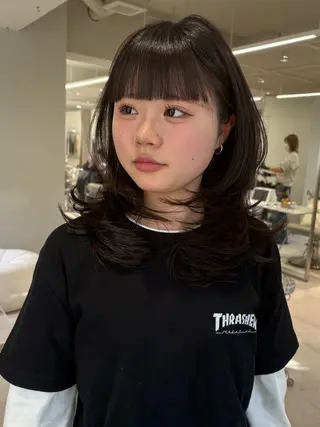 セミロング カラー 海外レイヤー /NAGISAのヘアスタイル