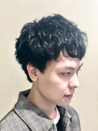 ショート カラー パーマ ヘアアレンジ メンズ 【ツヤ髪美容師】 ツダケイスケのヘアスタイル