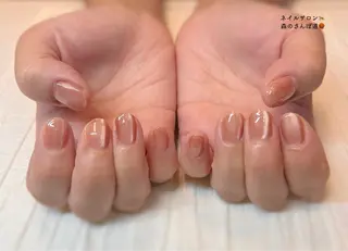 ネイル ショートネイル 森のさんぽ道のネイルデザイン