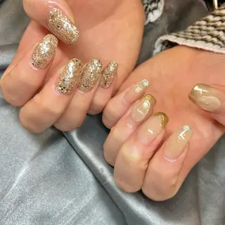 セミロング カラー パーマ ヘアアレンジ メンズ キッズ ネイル マツエク・マツパ アイブロウ el. by Aoのネイルデザイン