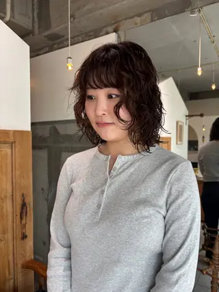 ショート パーマ mirai/パーマ ブリーチ/デザインのヘアスタイル