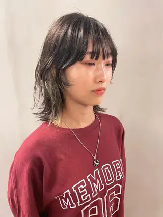 ミディアム カラー パーマ ヘアアレンジ メンズ キッズ ネイル マツエク・マツパ tatsumi/ボブ ウルフ/レイヤーのヘアスタイル