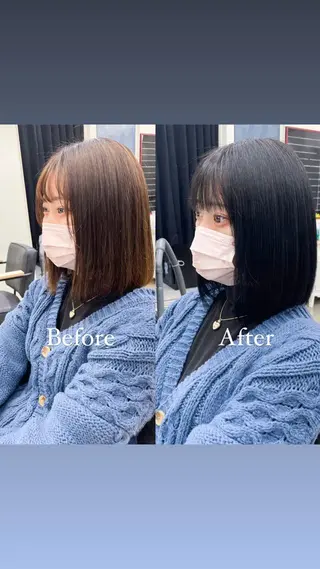 ショート カラー 水田吉亮/髪質改善/ 縮毛矯正/レイヤーのヘアスタイル