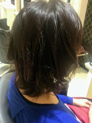 ミディアム パーマ カラー 畠村 美智子のヘアスタイル