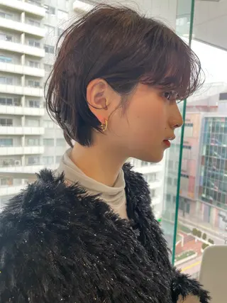 ショート カラー パーマ レイヤー／パーマ TAKUYAのヘアスタイル