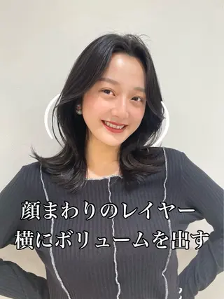 ミディアム 映える顔まわり/前髪 特化 💗 ユキマのヘアスタイル