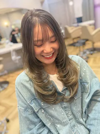 ロング カラー パーマ ヘアアレンジ 平川 友理/韓国ヘア💘のヘアスタイル