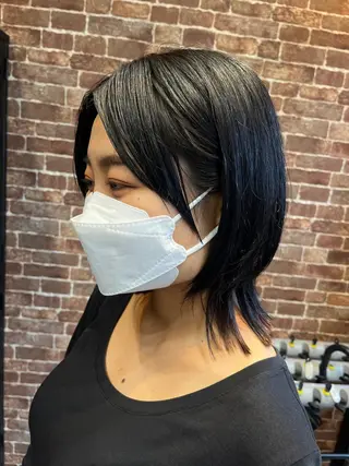 ミディアム カラー パーマ ヘアアレンジ メンズ キッズ ネイル マツエク・マツパ アイブロウ 久木原 ゆりのヘアスタイル