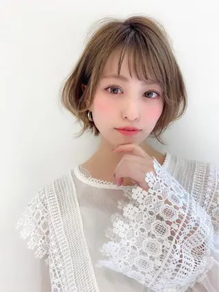 ミディアム カラー ヘアアレンジ 縮毛矯正/髪質改善/ ブリーチ毛/木元渓太のヘアスタイル