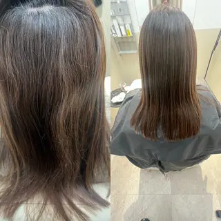 セミロング カラー パーマ 神戸三宮美髪矯正 髪質改善特化★神田のヘアスタイル