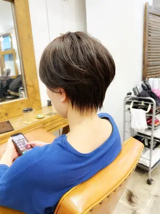 ショート カラー 👑銀座ショート/ 絶壁補正/金子涼👑のヘアスタイル