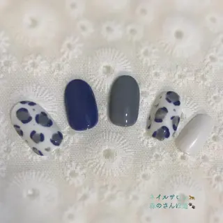ネイル ショートネイル 森のさんぽ道のネイルデザイン