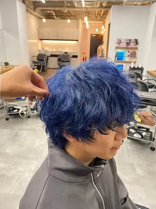 ミディアム カラー メンズ 川井 英郁のヘアスタイル