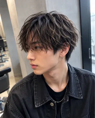 ミディアム カラー パーマ メンズ lua店 Yugo(河野有吾)のヘアスタイル
