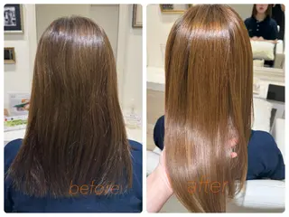 セミロング たなかあいり クロスパーマのヘアスタイル