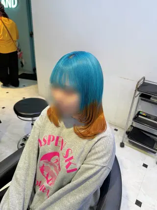 ミディアム カラー ブリーチカラー 🩵MIZUKIのヘアスタイル