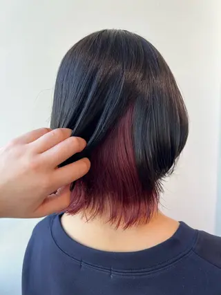 ロング カラー 暗髪🩶ラベンダー/ ブルー/ユウナ🤍のヘアスタイル