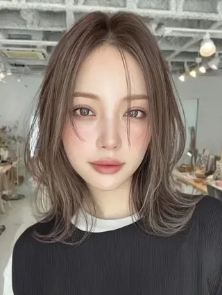 ミディアム カラー ✨エクステ✨本数・ 色合わせ相談可／山口のヘアスタイル