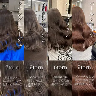 ロング カラー ブリーチ縮毛矯正加藤 赤み無し透明感ヘアのヘアスタイル