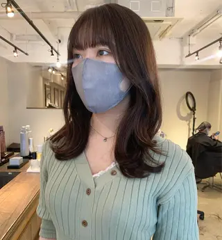 ミディアム カラー 透明感カラー✂︎ /縮毛矯正/YUKAのヘアスタイル