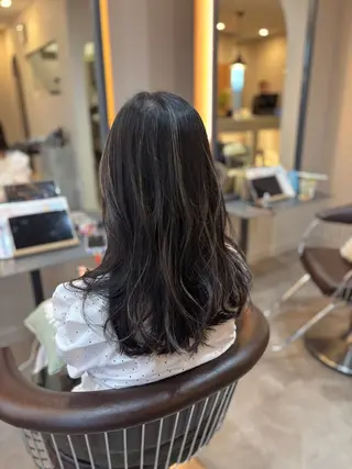 セミロング カラー ブリーチなしWカラー /酸性ストレート河本のヘアスタイル