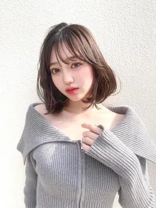 カラー 🌸春の暗髪カラー 🌸透明感ヘアのヘアスタイル