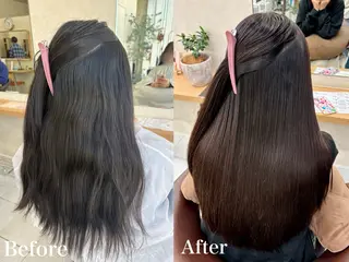 ロング 外人風ハイライト/ 艶カラーのヘアスタイル
