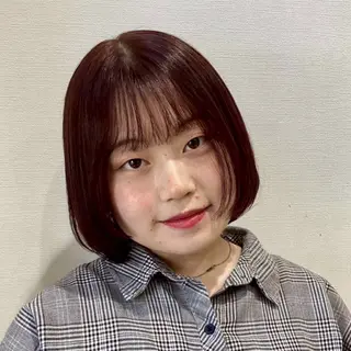 ミディアム グラスヘアー石垣 渕 七海のヘアスタイル