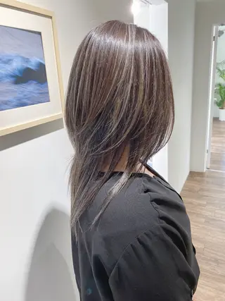 ロング カラー ハイライト⭐️上野 高広のヘアスタイル