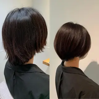 ショート 透明感カラー ボブ/ 直感カラー診断のヘアスタイル