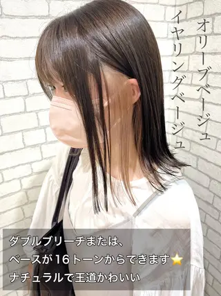 ミディアム カラー 襟足でお悩みの方✂︎ くびれ職人ハシモトのヘアスタイル