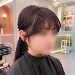 セミロング レイヤー🇰🇷小顔 見せ顔周り💕トモミのヘアスタイル