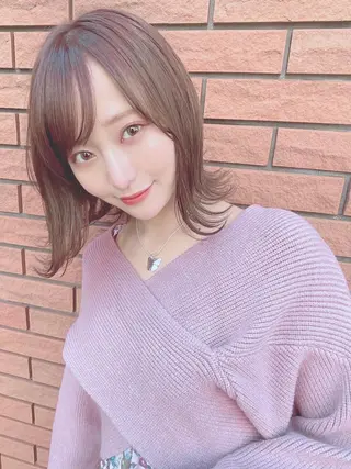 ミディアム カラー パーマ ヘアアレンジ 【公式】amble luxe池袋東口🩷のヘアスタイル