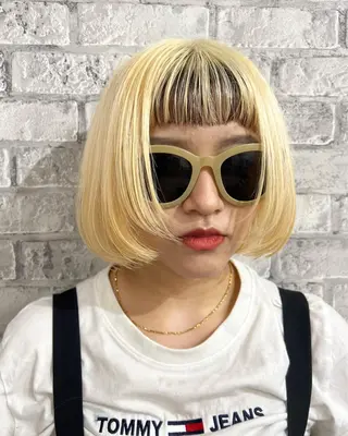 ショート カラー パーマ ヘアアレンジ メンズ キッズ ネイル マツエク・マツパ アイブロウ 🎀ハイトーンNo .1🩵NaGiSaのヘアスタイル