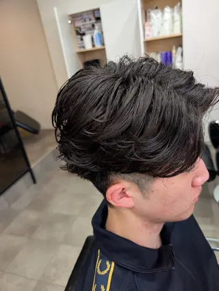 ミディアム パーマ メンズ QOL札幌YUTO （旧QOL円山）のヘアスタイル