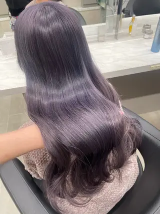 セミロング カラー 抜け感レイヤー︴ ニュアンスカラーのヘアスタイル