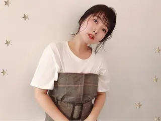 セミロング ヘアアレンジ 市川 千夏のヘアスタイル