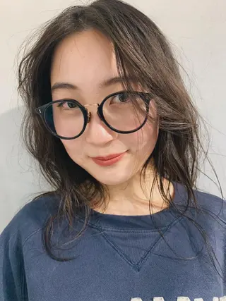 セミロング カラー パーマ ボブパーマコテ巻き風 パーマNo1深江秀平のヘアスタイル