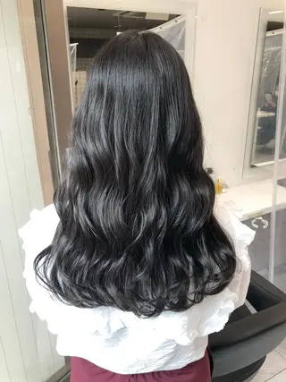 ロング カラー パーマ ヘアアレンジ メンズ キッズ ネイル マツエク・マツパ 上品＆韓国風 🥀海心🥀のヘアスタイル