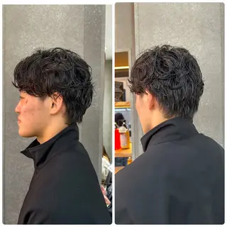 ショート パーマ メンズ メンズ💈毛流れパー マ✨メンズカット吉田のヘアスタイル