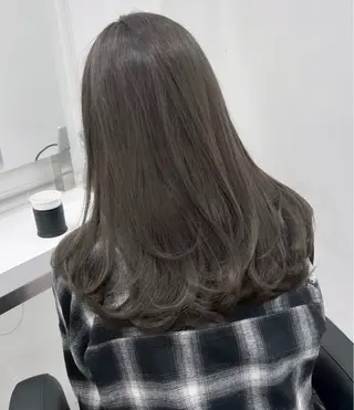 セミロング Nanako/ グレージュ🩶/韓国のヘアスタイル