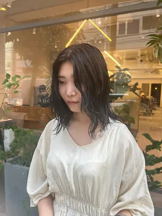 セミロング パーマ 韓国好き🇰🇷 美容師MIKUのヘアスタイル