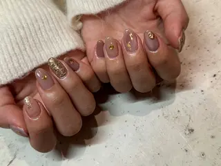 ネイル 韓国/ワンホン/長さ 出しつけ放題🎀のネイルデザイン