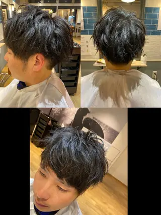 ショート カラー パーマ ヘアアレンジ メンズ 🔥メンズパーマ 特化 渡辺一翔のヘアスタイル