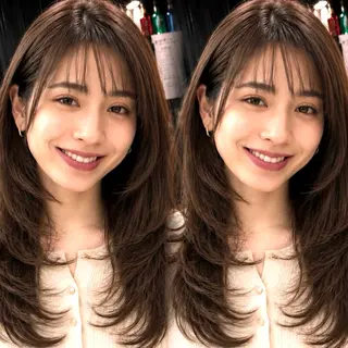ロング カラー ヘアアレンジ 新宿 /髪質改善/ レイヤー/ヒュウガのヘアスタイル