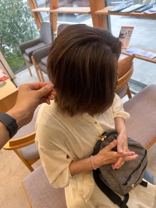 ショート 【茨木で白髪ぼかし】 テミルヘアー三好怜志のヘアスタイル