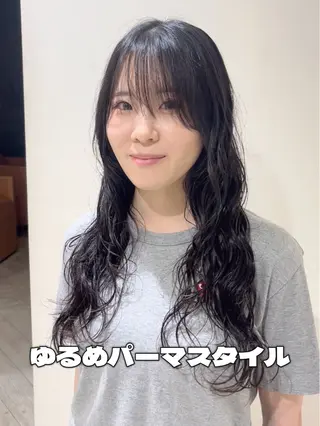 ロング パーマ 山口 陸のヘアスタイル