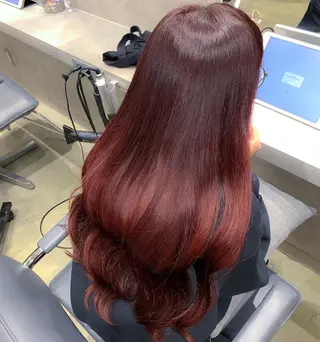 ロング カラー ヘアアレンジ 新宿♥ハッシュカット 暖色カラー♥Unaのヘアスタイル